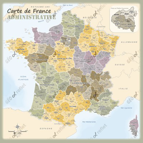 carte de France modèle topaze